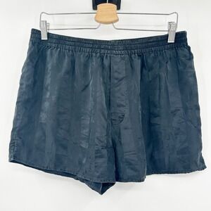 NWOT FUBU Collection Mens Vintage 100% Silk Lounge Boxer Shorts Size L Black
